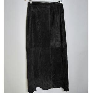 EREZ LEVY Leather Maxi Skirt Black Women Solid Lined Size L